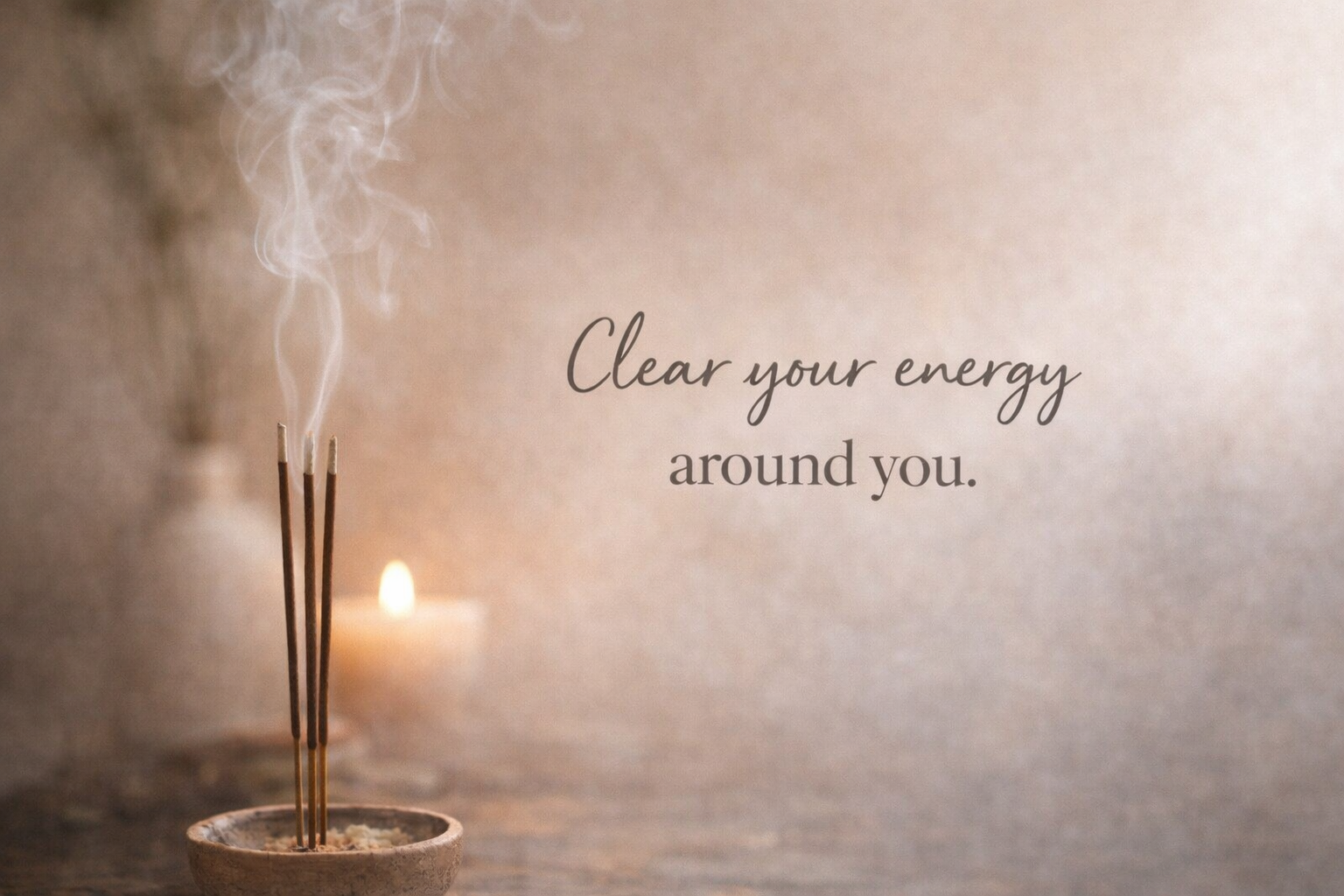 Incense on bedside table