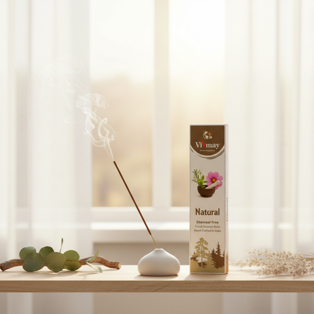 Natural incense sticks in morning light